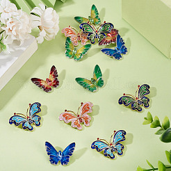 12Pcs 6 Styles Butterfly Enamel Pins&nbsp;JEWB-TA0001-23