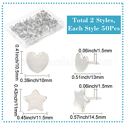 100Pcs 2 Styles Iron Drawing Pins&nbsp;AJEW-SP0003-97