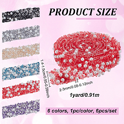 6Pcs 6 Colors Self Adhesive Resin Rhinestone & Plastic Tape&nbsp;DIY-NB0013-45