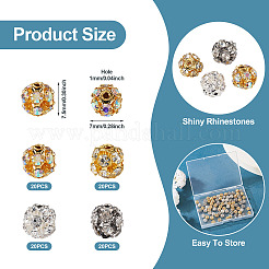 80Pcs 4 Colors Brass Rhinestone Beads&nbsp;KK-TA0002-11B