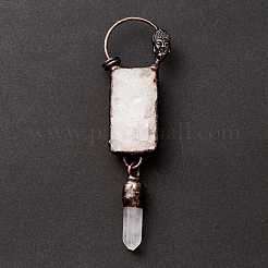 Natural Druzy Agate and Quartz Crystal Big Pendants&nbsp;G-M383-06R