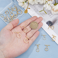 16Pcs 8 Styles Brass Toggle Clasps&nbsp;KK-HS0001-40
