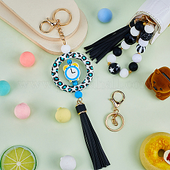 DIY PU Leather Tassels Keychain Kits&nbsp;DIY-SC0026-20B