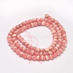 Round Natural Rhodochrosite Bead Strands&nbsp;G-F289-21-5mm