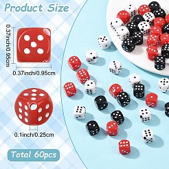 60Pcs 3 Colors Acrylic Beads&nbsp;OACR-YW0003-97