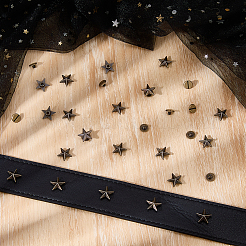 60 Bags Star Zinc Alloy Convexity Rivets Set&nbsp;FIND-FH0018-30AB