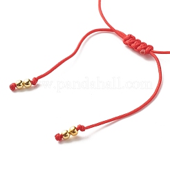 Heart and Evil Eye Acrylic Braided Bead Bracelet for Teen Girl Women&nbsp;BJEW-JB06997-02