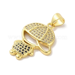 Rack Plating Brass Cubic Zirconia Pendants&nbsp;KK-S380-30G-05