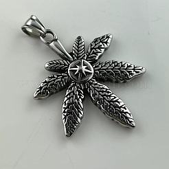 Retro Rock Punk Men's Maple Leaf 304 Stainless Steel Pendant Necklaces&nbsp;DF8186