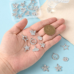 23Pcs 8 Styles Alloy Crystal Rhinestone Pendants&nbsp;ALRI-YW0001-42