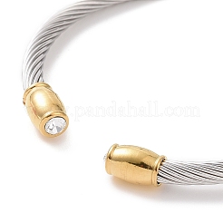 Trendy Women's 304 Stainless Steel Torque Bangles&nbsp;BJEW-N225-72P