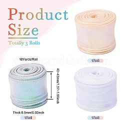 3 Rolls 3 Colors Flat Rainbow Color Organza Ribbon&nbsp;OCOR-TA0001-47