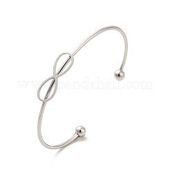 Non-Tarnish Infinity 201 Stainless Steel Cuff Bangles for Women Girls&nbsp;STAS-K247-02P