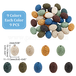 81pcs 9 colors Natural Lava Rock Beads Strands&nbsp;G-AR0005-63