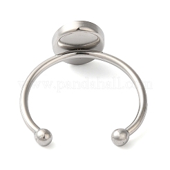 Non-Tarnish 304 Stainless Steel Open Cuff Ring Components&nbsp;STAS-I306-06A-P