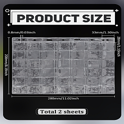 2Pcs PVC Coin Collection 9-Hole Binder Pages&nbsp;AJEW-LP0003-13B