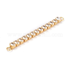 Brass Clear Teardrop Cubic Zirconia Links Connectors&nbsp;ZIRC-G170-20