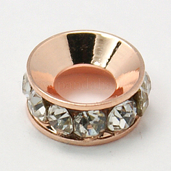Brass Rhinestone Spacer Beads&nbsp;X-RB-A020-9mm-01RG