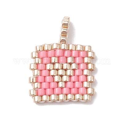 2Pcs Handmade MIYUKI Round Rocailles Seed Loom Pattern&nbsp;PALLOY-MZ00186-03-1