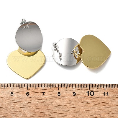 Brass Dangle Stud Earrings&nbsp;EJEW-S262-04GP-1