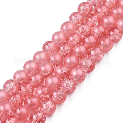 Translucent Crackle Glass Beads Strands&nbsp;CCG-T003-01D-1