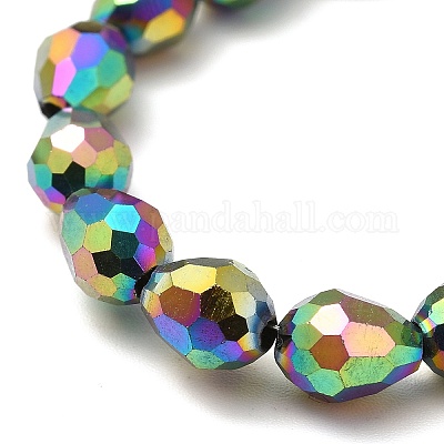 Electroplate Glass Bead Strands&nbsp;EGLA-R045-7x6mm-03-1