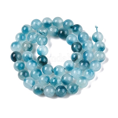 Dyed Natural White Jade Beads Strands&nbsp;G-T138-8mm-210-7-1