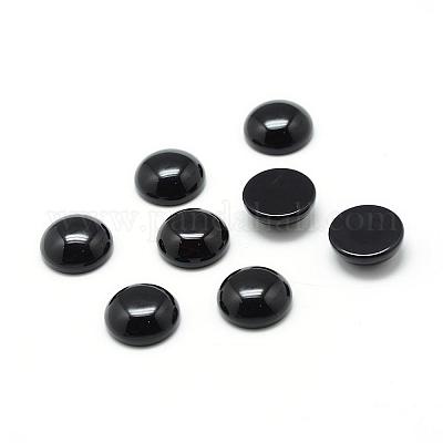 Dyed & Heated Natural Black Agate Gemstone Cabochons&nbsp;G-T020-6mm-11-1
