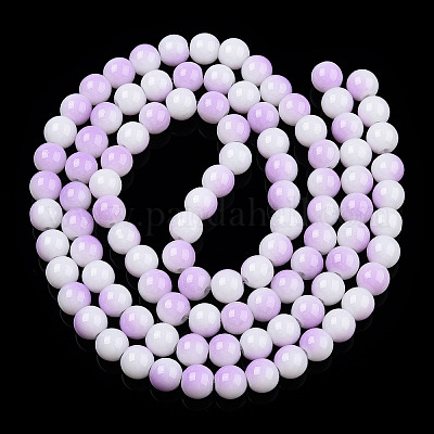 Two Tone Opaque Baking Paint Glass Beads Strands&nbsp;DGLA-Q027-8mm-02-1