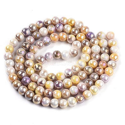 Electroplated Glass Beads Strands&nbsp;GLAA-C023-01K-1