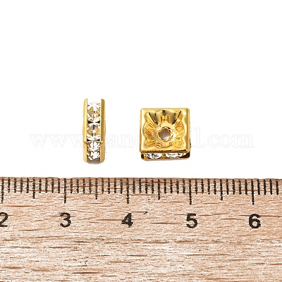 Brass Rhinestone Spacer Beads&nbsp;RSB074NF-01G-1