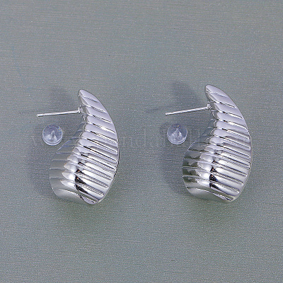 Irregular Texture Teardrop Brass Stud Earrings&nbsp;YK5502-1
