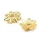 Brass Bead Caps, 7-Petal Flower, Golden, 9x8x2.5mm, Hole: 1.5mm