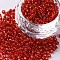 8/0 Glass Seed Beads, Silver Lined Round Hole, Round, Red, 2~3x1.3~3mm, Hole: 0.8~1.2mm, about 10000pcs/pound