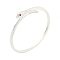 Alloy Bangles, with Rhinestone for Women, Snake, Silver, Inner Diameter: 2-1/4 inch(5.6cm)