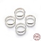 Sterling Silver Bead Frames, Ring, Silver, 12x2mm, Hole: 0.8mm, 10mm inner diameter