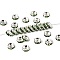 Brass Grade A Rhinestone Spacer Beads, Cadmium Free & Lead Free, Straight Flange, Rondelle, Silver, Peridot, 6mm, Hole: 1mm