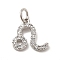 Brass Micro Pave Cubic Zirconia Charms, Constellation Charms, with Jump Ring, Cadmium Free & Lead Free, Leo, 11.5x12x1.5mm, Hole: 3.5mm