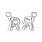Brass Charms, Real Platinum Plated, Letter R, 14x10x3mm, hole: 2.5mm