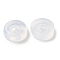 Silicone Ear Nuts, Earring Backs, Flat Round, Clear, 7x2mm, Hole: 1.6mm