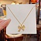 Stainless Steel Cable Chain Necklaces, Rhinestone Pendant Necklaces, Bowknot, 8.27~19.69 inch(21~50cm)