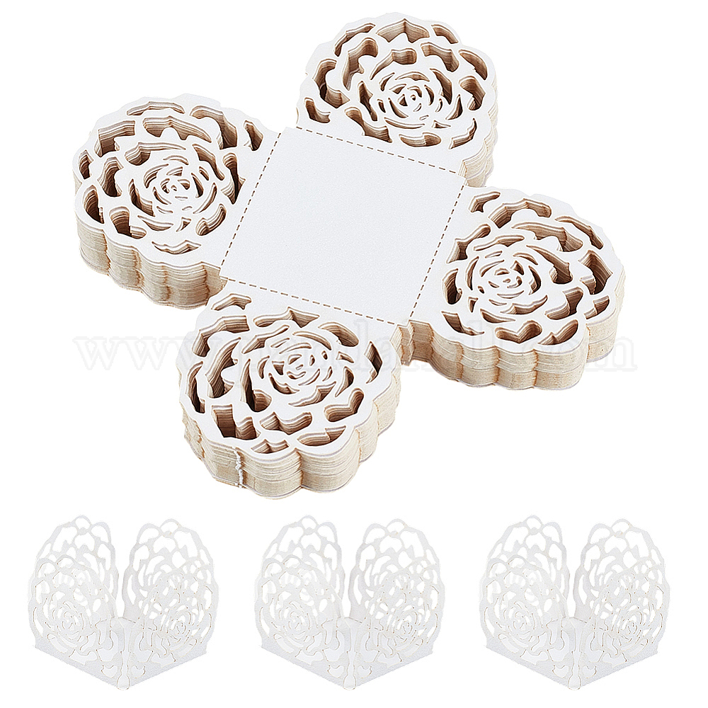 Craft Roses Packaging Wholesale 50Pcs Rose Flower Window Paper Candy Packaging Boxes ...