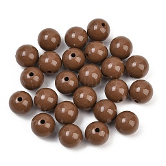 Opaque Acrylic Beads, Round, Camel, 16x15mm, Hole: 2.8mm, about 220pcs/500g