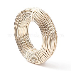 Round Anodized Aluminum Wire, Bendable Metal Craft Wire, for DIY Jewelry Craft Making, Champagne Gold, 9 Gauge, 3.0mm, 25m/500g(82 Feet/500g)