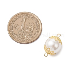 White Round Shell Pearl Links Connector Charms&nbsp;PALLOY-JF04382