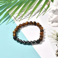 Natural & Synthetic Gemstone Stretch Bracelets Set&nbsp;BJEW-JB07030-02