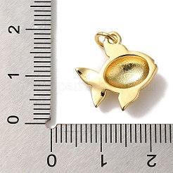 Fish Rack Plating Brass Pendants&nbsp;KK-U027-35G