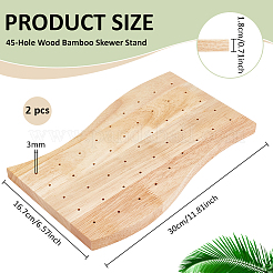 2Pcs 45-Hole Wood Bamboo Skewer Stand&nbsp;AJEW-BC0010-15