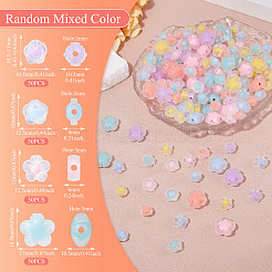 200Pcs 4 Styles Frosted Transparent Acrylic Beads&nbsp;OACR-TA0003-54