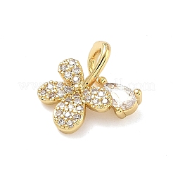 Brass Micro Pave Cubic Zirconia Pendants&nbsp;KK-C254-11A-G